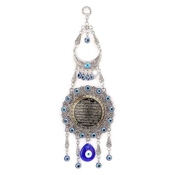 Turkish Blue Evil Eye Beads: Lucky Glass Pendant & Wall Hanging Decor for Home
