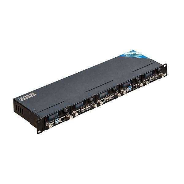 UCTRONICS 1U Rackmount Enclosure for Raspberry Pi 4B & 3B+ | PoE, Front Removable, Supports 5 RPis