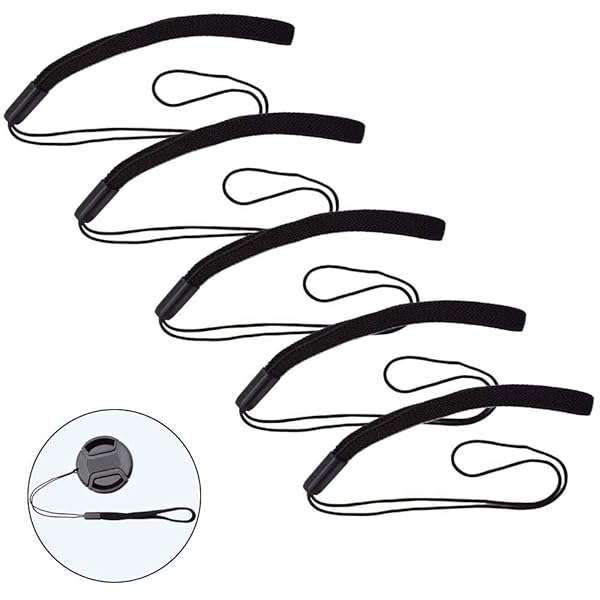 ULBTER 5 Pack Elastic Lens Cap Keeper - Prevent Lost Lens Caps for Canon, Nikon, Sony, Fujifilm & More DSLR Cameras