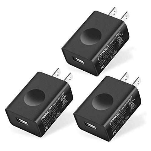 FONKEN 3-Pack USB Wall Charger 5V 2A - Universal Travel Adapter for iPhone, Samsung, LG, Kindle & More