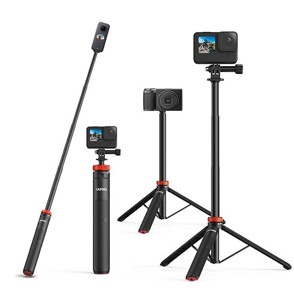 UURig Telescopic Selfie Stick with Tripod & Waterproof Grip for GoPro, Insta360, DJI OSMO & More