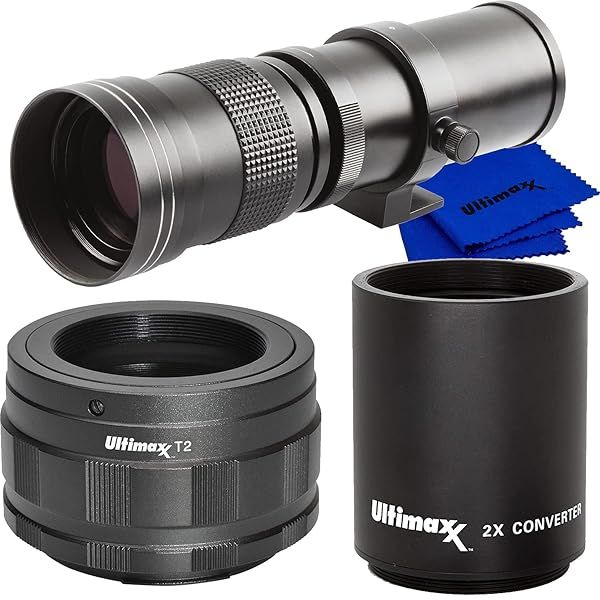 Ultimaxx 420-800mm Telephoto Zoom Lens for Nikon Z-Mount Cameras - Complete Bundle with T-Mount Adapter