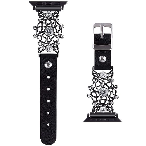 VIQIV Bling Jewelry Band for Apple Watch Ultra 38mm to 49mm Stylish Metal Bracelet Strap for Women and Girls