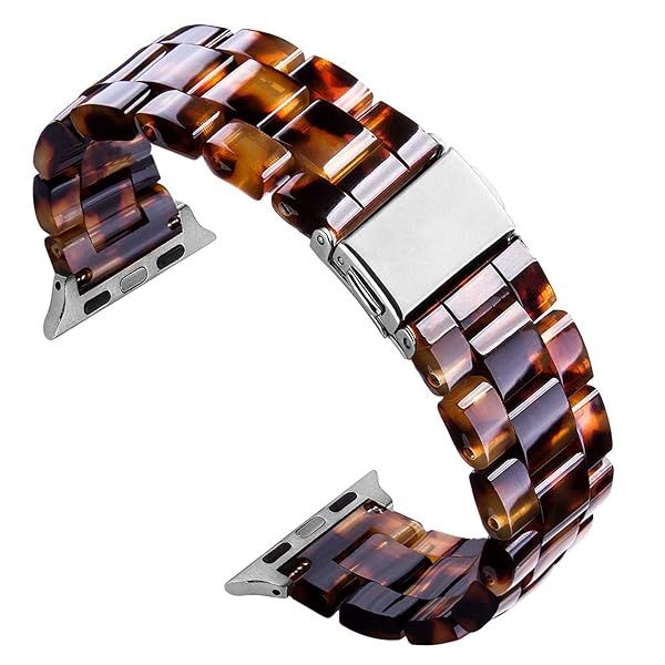 VIQIV Tortoiseshell Resin Bracelet for Apple Watch Band 38mm 40mm 42mm 44mm Compatible with Iwatch Series 5 4 3 2 1 Adjustable Women's Jewelry