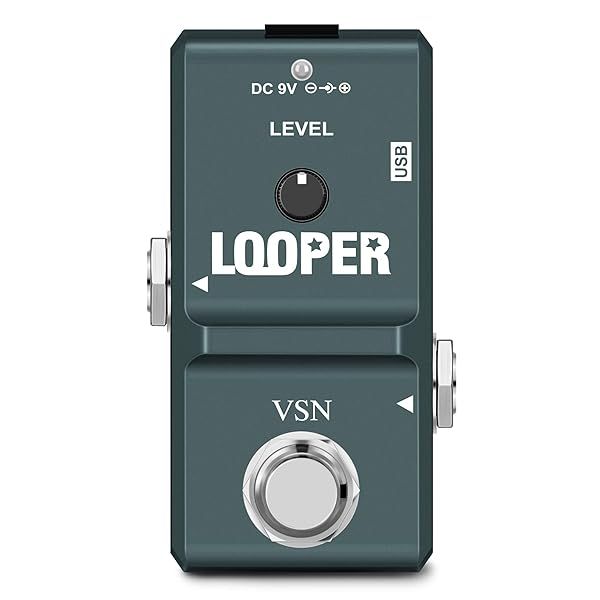 VSN 48K Looper Electric Guitar Effect Loop Pedal with 10 Minutes Looping Unlimited Overdubs and True Bypass USB Port