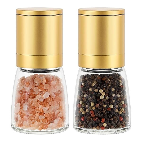 VUCCHINI Golden Pepper Salt Grinder Mill - Adjustable Ceramic Spice Shaker for Home & Gifts
