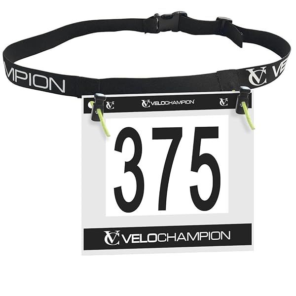 Velochampion Triathlon Running Belt: Adjustable, Comfortable & Clip-Fastened for Marathons