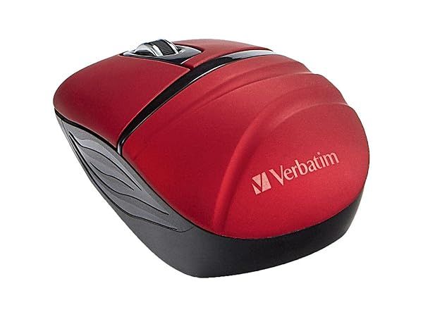 Verbatim 2.4G Wireless Mini Travel Optical Mouse with Nano Receiver for Mac and PC - Red