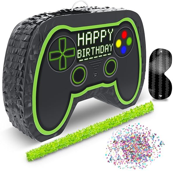 Video Gaming Pinata Controller Set for Gamer Birthday Decorations and Level Up Party Supplies Perfect for Boys