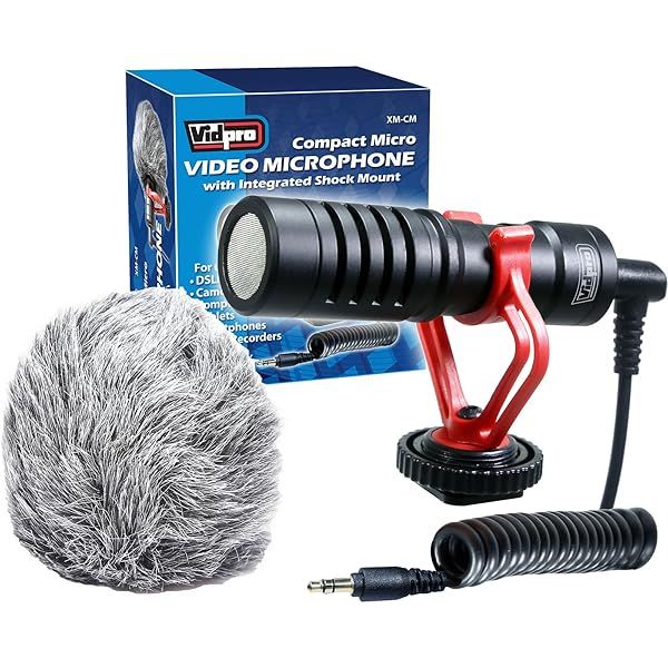 Vidpro XMcm Compact Micro Video Microphone with Integrated Shock Mount for Clear Audio Recording