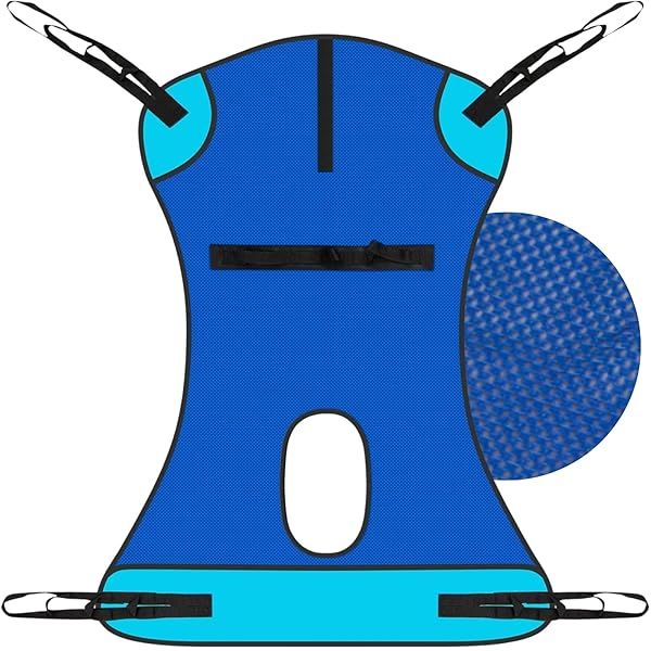 Vive Patient Lift Sling with Opening 400lb Capacity Lifting Aid Straps for Elderly Bariatric Nursing Caregiver Mesh Support