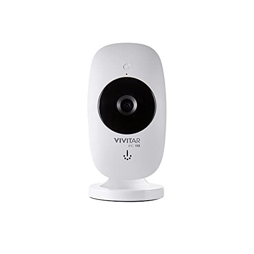 Vivitar IPC113-WHT 1080p HD Wi-Fi Smart Home Camera with Motion Detection Night Vision Two-Way Audio for Home and Office Use White