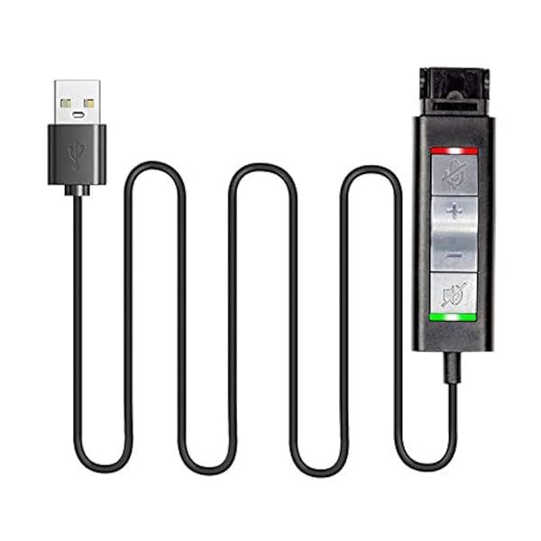 VoiceJoy U20 QD to USB Adapter with Mute Control for Plantronics Headsets - Compatible with Laptops & VOIP