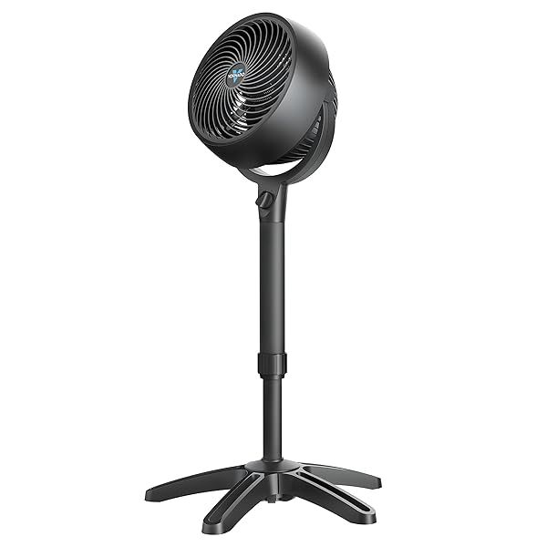 Vornado 683 Medium Pedestal Fan: 3-Speed Air Circulator, Adjustable Height 32-38 Inches, Black - Perfect for Whole Room Cooling