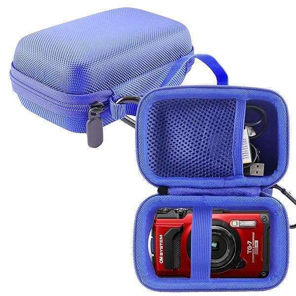 WERJIA Hard Carrying Case for Olympus Tough TG-7/TG-6/TG-5/TG-4 - Durable Blue Camera Protection