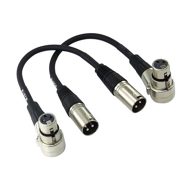 Buy WJSTN 048 Right-Angle Female to Straight Male XLR Cable - 1FT Camera Adapter for Superior Audio Quality