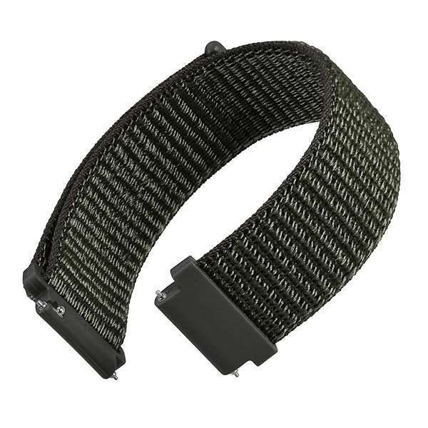 WOCCI 18mm Adjustable Nylon Watch Band - Quick Release Sport Loop Strap in Army Green