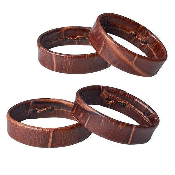 WOCCI 22mm Leather Watch Band Keeper & Holder Loop - Brown Retainer Rings for Watch Strap