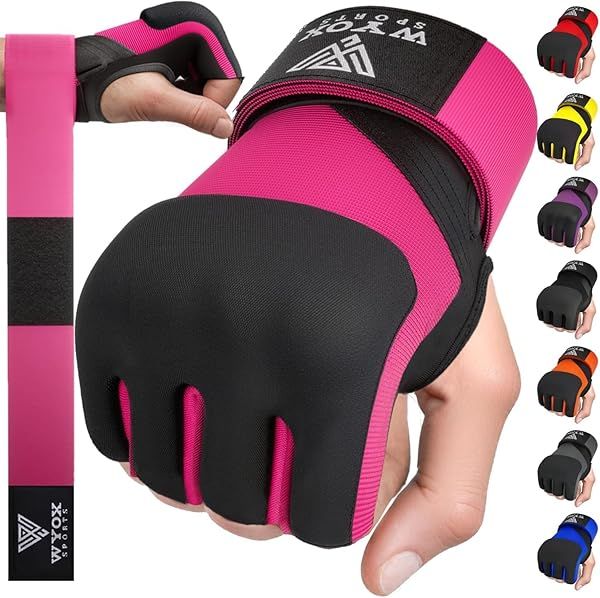 Buy WYOX Gel Boxing Hand Wraps - 80cm Padded Inner Gloves for MMA, Kickboxing & Martial Arts (Pink, L/XL) - Fast Shipping!