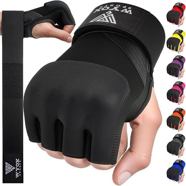 Buy WYOX Gel Boxing Hand Wraps - 80cm Padded Inner Gloves for MMA, Kickboxing & Martial Arts (Black, SM) - Fast Shipping!