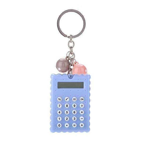 Wendry Mini Keychain Calculator: Cute Portable Candy Color Pocket Calculator in Gray