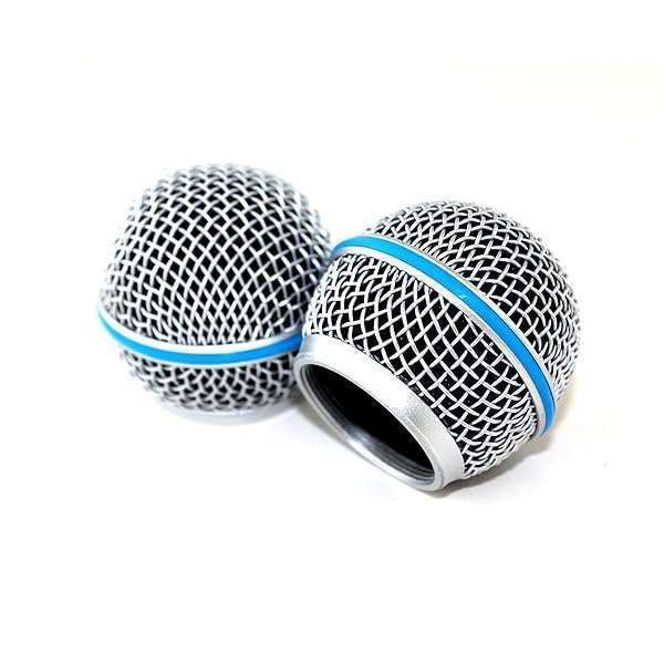 Weymic Blue Steel Mesh Microphone Grill for Shure SM58, Beta 58, SV100 - Perfect Replacement for Wired & Wireless Mics