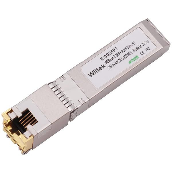 Wiitek 10G SFP+ to RJ45 Copper Modules - High-Speed Ethernet Transceiver for Intel E10GSFPT (Cat 6a/7, 30m)