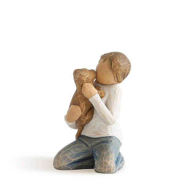 Willow Tree Kindness Boy: Hand-Painted Figure for Pet Lovers & Family Relationships