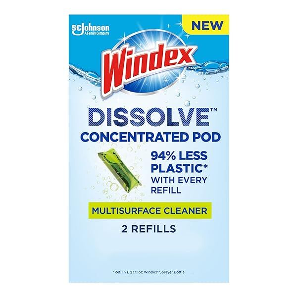 Windex Dissolve Concentrated Pods: Powerful Multisurface Cleaner - 2 Easy Dissolvable Refill Pods
