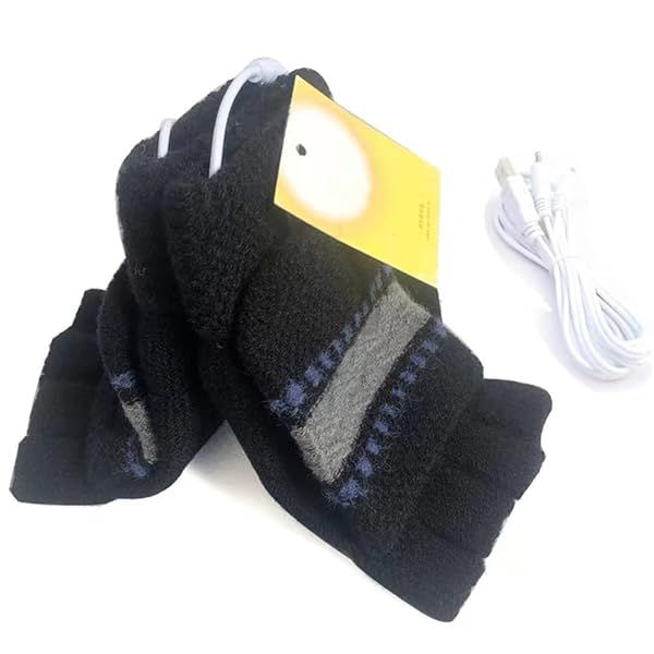 USB Heated Gloves for Men & Women - Winter Mittens & Fingerless Warmers, Washable & Cozy for Laptop Use (Black)