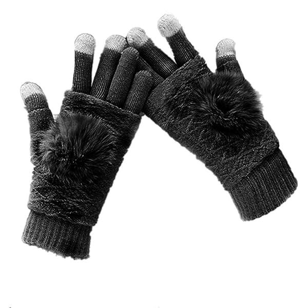 USB Heated Gloves for Men & Women - Warm Winter Mittens & Fingerless Knitting Design, Washable & Cozy for Laptop Use