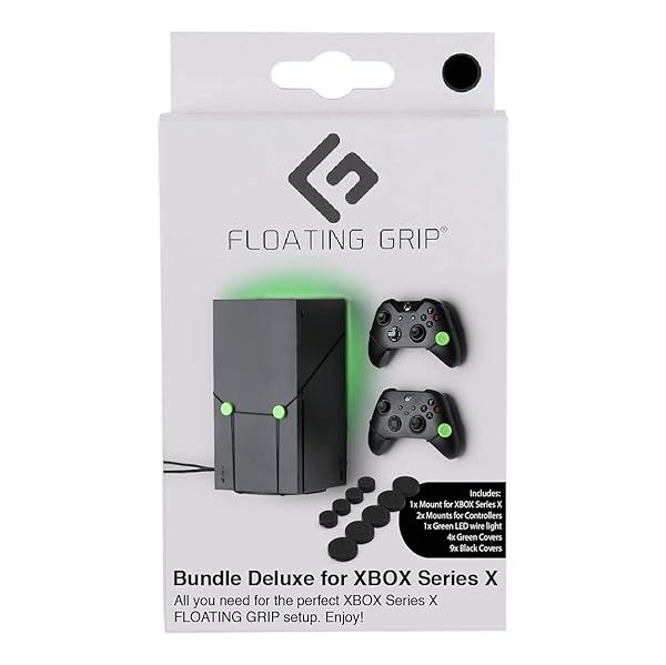 FLOATING GRIP XBOX Series X Wall Mount Kit - Deluxe Bundle with LED Light & Controller Covers