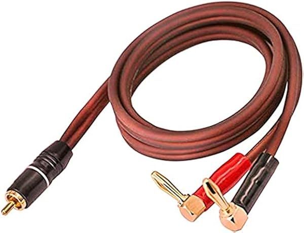 XMSJSIY Banana Plug to RCA Speaker Cable 2m High Quality 4N OFC Wire for Subwoofer and Loudspeaker Connection