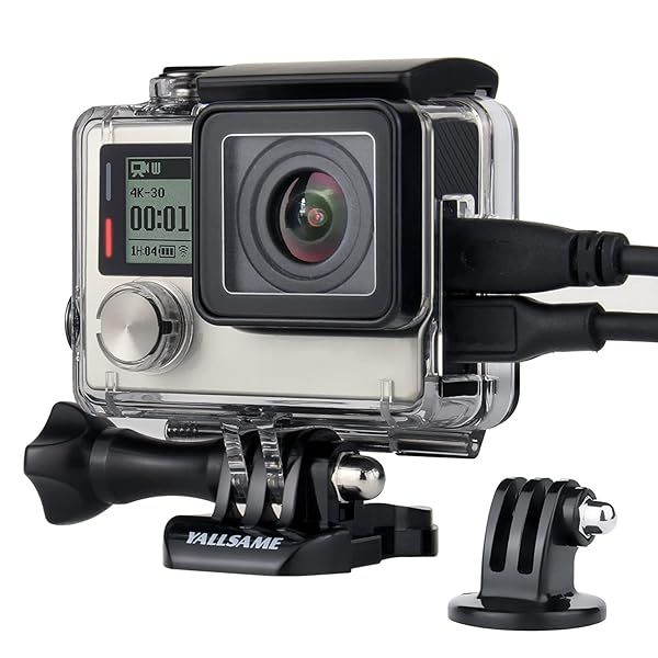 YALLSAME Skeleton Case for GoPro Hero 4/3+ | Easy Charging & Tripod Mount | Protective Housing Accessories