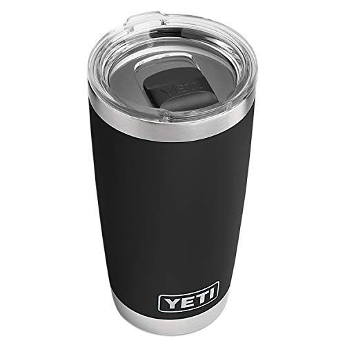 YETI Rambler 20 oz Tumbler: Stainless Steel, Vacuum Insulated, Black with MagSlider Lid