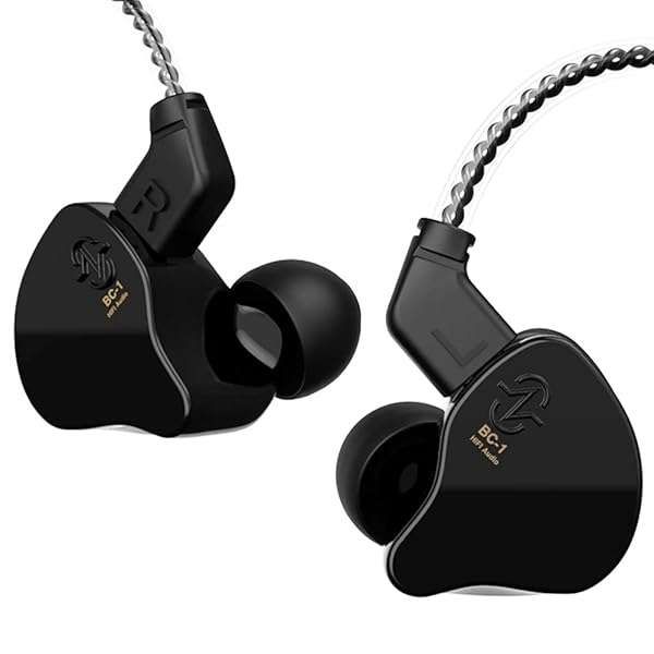 YINYOO CCZ Melody Gaming Earbuds: HiFi Bass Wired IEM with Microphone for Gaming, Music & Calls - Detachable Cable, Dark Black