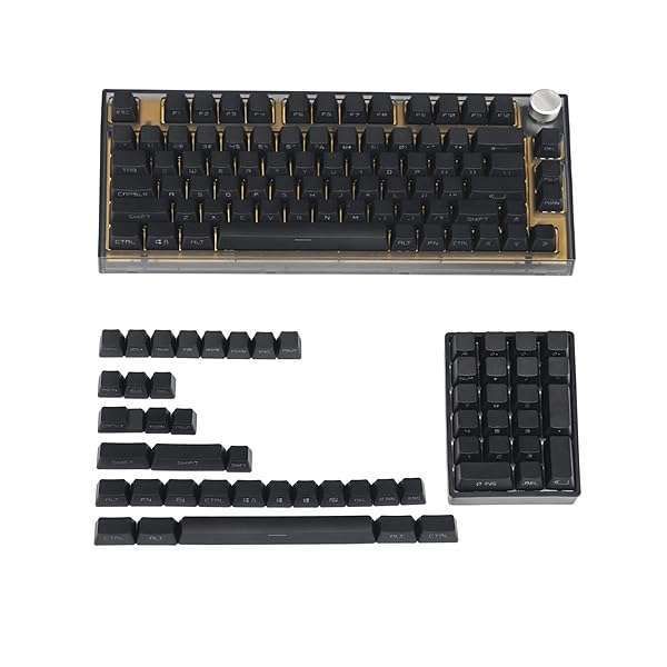 YMDK 133 Key Black & White PBT Double Shot Keycaps for MX Mechanical Keyboards - OEM Profile, Backlit Compatible
