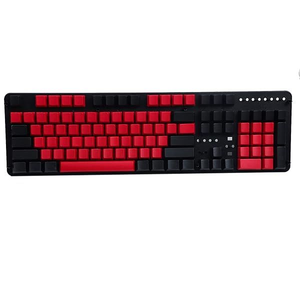 YMDK Black Red Keycaps Set - 104 Thick PBT OEM Profile for MX Switch Mechanical Keyboards