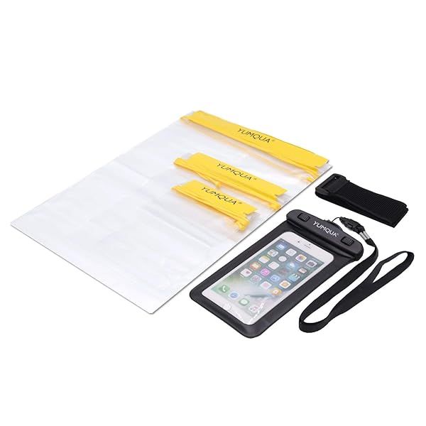 YUMQUA Waterproof Bags Set: Dry Bags & Phone Pouch for Kayaking, Boating, & Outdoor Adventures - 4 Piece Waterproof Case