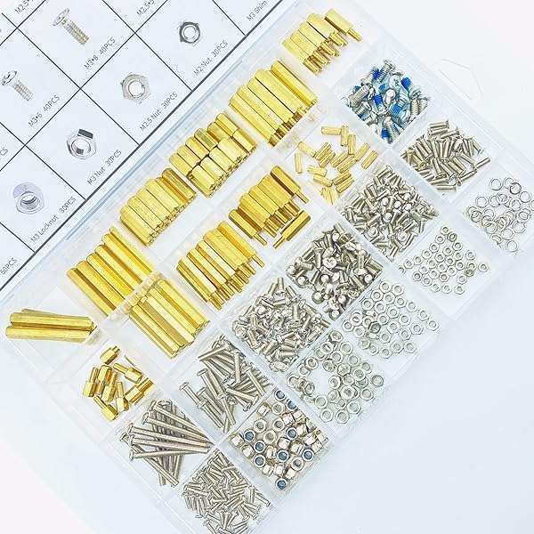 Yahboom M3 M2.5 Hex Brass Standoff & Screw Assortment Kit - 532 Pieces for PCB & Motherboard