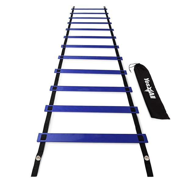 Yes4All Speed Agility Ladder - 12 Rungs Blue Training Equipment with Carry Bag for Enhanced Performance