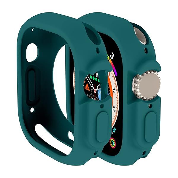 Yrzper Shockproof Case for Apple Watch Ultra 49mm - TPU Silicone Bumper, Scratch-Resistant & Durable Protection (Green)