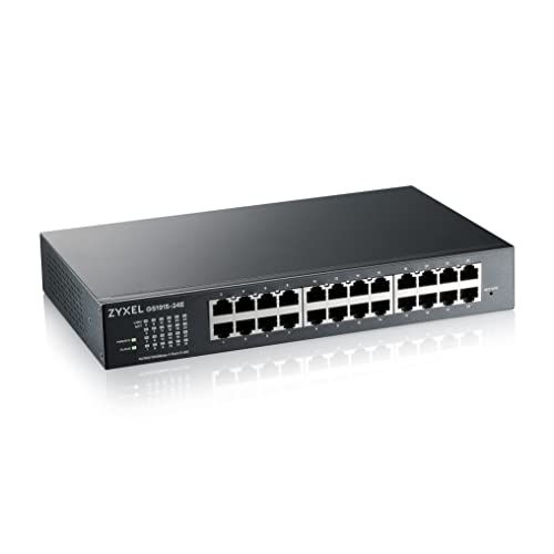 ZYXEL 24-Port Gigabit Ethernet Switch (GS1915-24E) - Managed, Nebula Cloud Ready, Desktop/Wall Mount, Lifetime Warranty