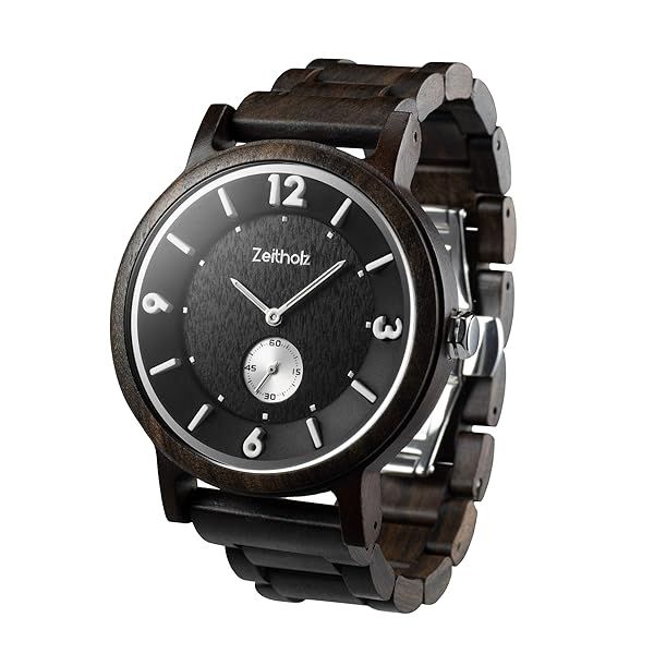 Shop Zeitholz Men's Wood Watches - 44mm Schmiedeberg Collection, 100% Natural Wood & Japanese Quartz Movement