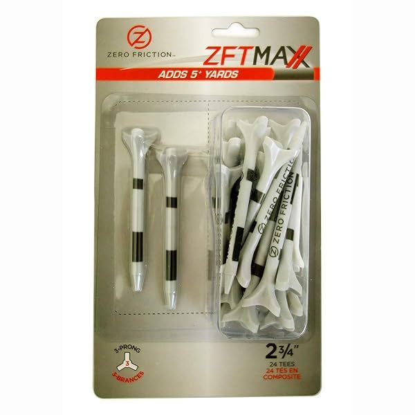 Buy Zero Friction Unisex MAXX 3-Prong Golf Tees - 24 Pack in Grey/Black for Ultimate Performance