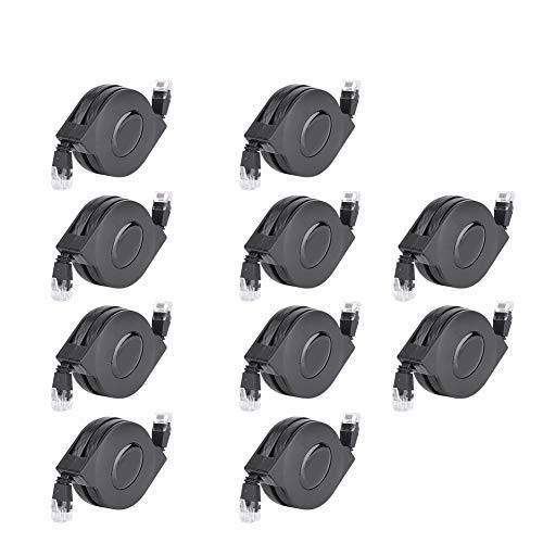 Zerone CAT 6 Ethernet Cable 2M - Ultra Flat, Adjustable, Shielded RJ45 LAN Network Cable (10 Pack) for Fast Connectivity