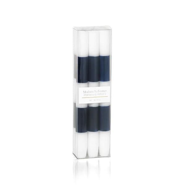 Zodax Modern Festive Formal Taper Candles 10 Inch Set of 6 Navy Blue