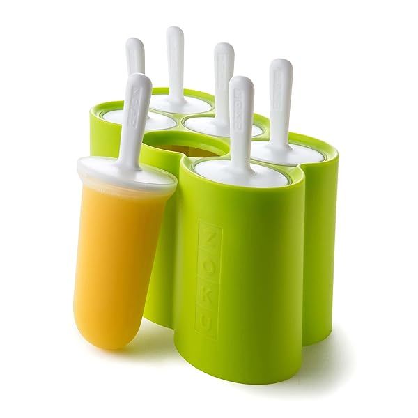 Zoku Classic Pop Molds: 6 BPA-Free Easy-Release Popsicle Molds with Sticks & Drip Guards