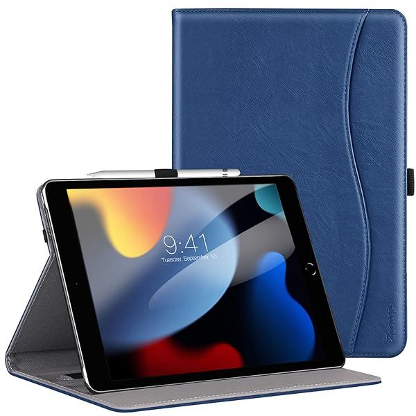 ZtotopCase for iPad 9th/8th/7th Gen - Premium PU Leather Folding Stand Cover, Navy Blue