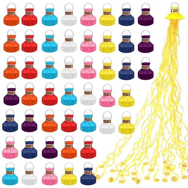 Arrowbash 48 Pcs Confetti Poppers Hand Throw Streamer for Christmas Birthday Wedding New Years Party Graduation Celebration Multicolor